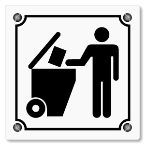 Popelnice, 118x118mm, bílá, Kansas